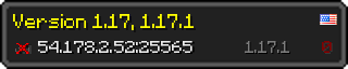 Userbar 320x64 in minecraft style for 54.178.2.52:25565