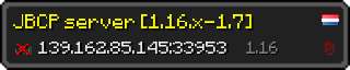 Userbar 320x64 in minecraft style for 139.162.85.145:33953