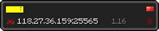 Userbar 320x64 in minecraft style for 118.27.36.159:25565