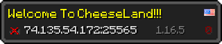 Userbar 320x64 in minecraft style for 74.135.54.172:25565