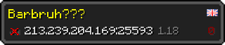 Userbar 320x64 in Minecraft-Stil für den Server 213.239.204.169:25593