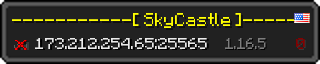 Userbar 320x64 in Minecraft-Stil für den Server 173.212.254.65:25565