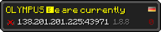 Userbar 320x64 in Minecraft-Stil für den Server 138.201.201.225:43971