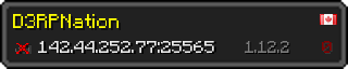 Userbar 320x64 in Minecraft-Stil für den Server 142.44.252.77:25565