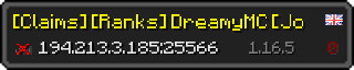 Userbar 320x64 in minecraft style for 194.213.3.185:25566
