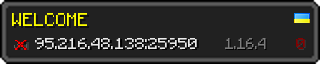 Userbar 320x64 in Minecraft-Stil für den Server 95.216.48.138:25950