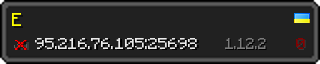 Userbar 320x64 in Minecraft-Stil für den Server 95.216.76.105:25698