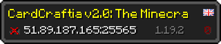 Userbar 320x64 in minecraft style for 51.89.187.165:25565