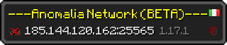 Userbar 320x64 in Minecraft-Stil für den Server 185.144.120.162:25565