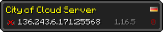 Userbar 320x64 in minecraft style for 136.243.6.171:25568