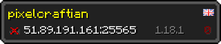 Userbar 320x64 in Minecraft-Stil für den Server 51.89.191.161:25565