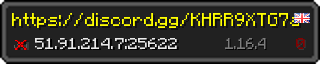 Userbar 320x64 in minecraft style for 51.91.214.7:25622
