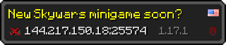 Userbar 320x64 in minecraft style for 144.217.150.18:25574