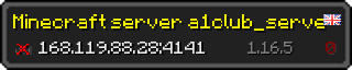 Userbar 320x64 in Minecraft-Stil für den Server 168.119.88.28:4141