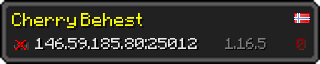 Userbar 320x64 in minecraft style for 146.59.185.80:25012