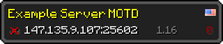 Userbar 320x64 in Minecraft-Stil für den Server 147.135.9.107:25602