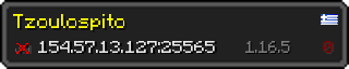 Userbar 320x64 in minecraft style for 154.57.13.127:25565