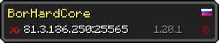 Userbar 320x64 in Minecraft-Stil für den Server 81.3.186.250:25565
