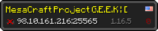 Userbar 320x64 in Minecraft-Stil für den Server 98.10.161.216:25565