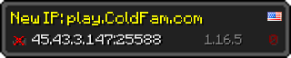 Userbar 320x64 in Minecraft-Stil für den Server 45.43.3.147:25588