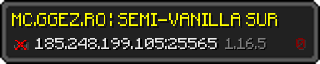 Userbar 320x64 in Minecraft-Stil für den Server 185.248.199.105:25565