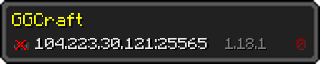 Userbar 320x64 in Minecraft-Stil für den Server 104.223.30.121:25565