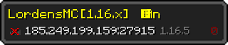 Userbar 320x64 in Minecraft-Stil für den Server 185.249.199.159:27915