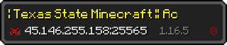 Userbar 320x64 in minecraft style for 45.146.255.158:25565