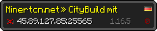 Userbar 320x64 in Minecraft-Stil für den Server 45.89.127.85:25565