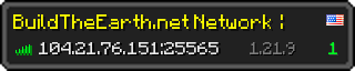 Userbar 320x64 in Minecraft-Stil für den Server 104.21.76.151:25565