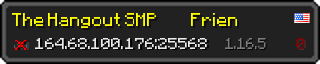 Userbar 320x64 in minecraft style for 164.68.100.176:25568