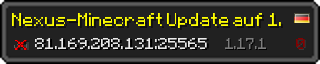 Userbar 320x64 in minecraft style for 81.169.208.131:25565