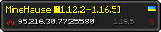 Userbar 320x64 in Minecraft-Stil für den Server 95.216.30.77:25580