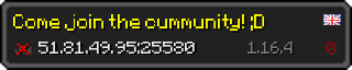 Userbar 320x64 in Minecraft-Stil für den Server 51.81.49.95:25580