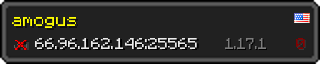 Userbar 320x64 in Minecraft-Stil für den Server 66.96.162.146:25565