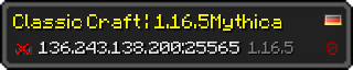 Userbar 320x64 in Minecraft-Stil für den Server 136.243.138.200:25565