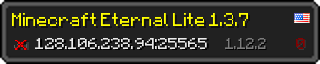 Userbar 320x64 in minecraft style for 128.106.238.94:25565