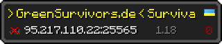 Userbar 320x64 in Minecraft-Stil für den Server 95.217.110.22:25565