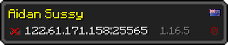 Userbar 320x64 in minecraft style for 122.61.171.158:25565