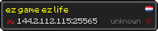 Userbar 320x64 in minecraft style for 144.2.112.115:25565