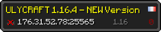 Userbar 320x64 in Minecraft-Stil für den Server 176.31.52.78:25565