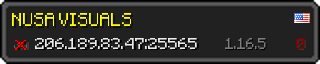 Userbar 320x64 in Minecraft-Stil für den Server 206.189.83.47:25565