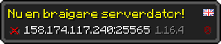 Userbar 320x64 in minecraft style for 158.174.117.240:25565
