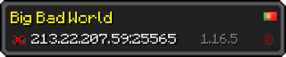 Userbar 320x64 in minecraft style for 213.22.207.59:25565