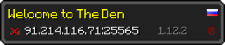 Userbar 320x64 in minecraft style for 91.214.116.71:25565