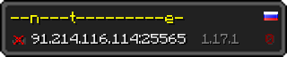 Userbar 320x64 in Minecraft-Stil für den Server 91.214.116.114:25565