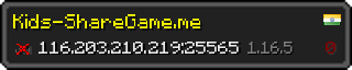 Userbar 320x64 in minecraft style for 116.203.210.219:25565