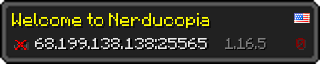 Userbar 320x64 in Minecraft-Stil für den Server 68.199.138.138:25565