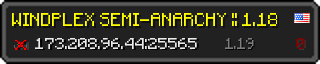 Userbar 320x64 in Minecraft-Stil für den Server 173.208.96.44:25565