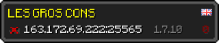 Userbar 320x64 in Minecraft-Stil für den Server 163.172.69.222:25565